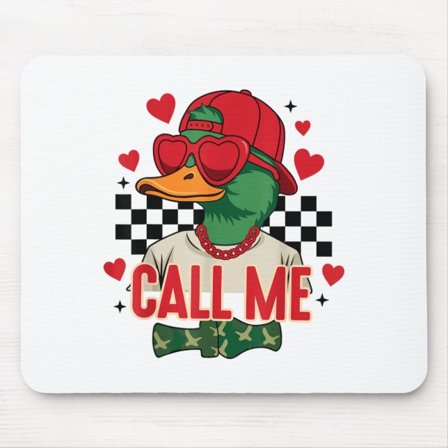 Mousepad Funny Valentine's Day Boy Duck Hunting Call Me Tod (Frente)