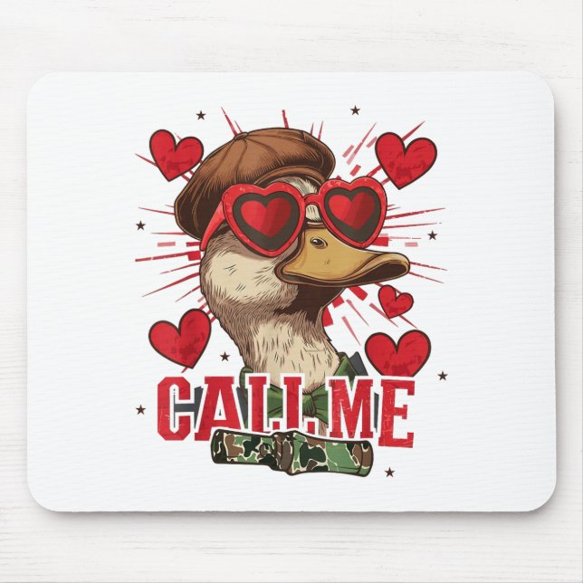 Mousepad Funny Valentine's Day Boy Duck Hunting Call Me Tod (Frente)