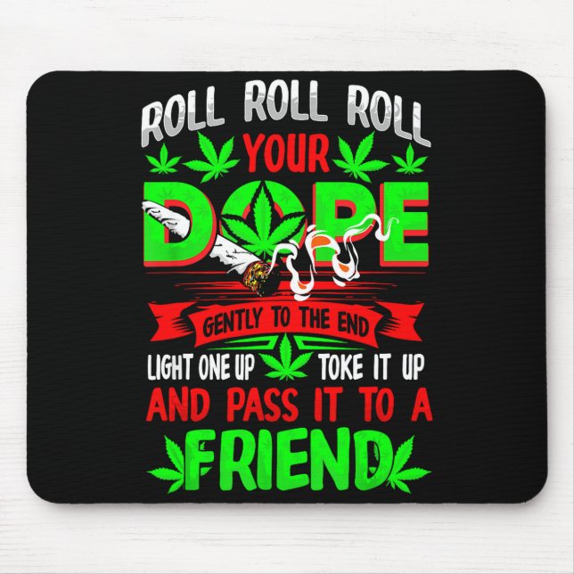Mousepad Funny Weed T Lover Roll Joint Friend Smoking Short (Frente)