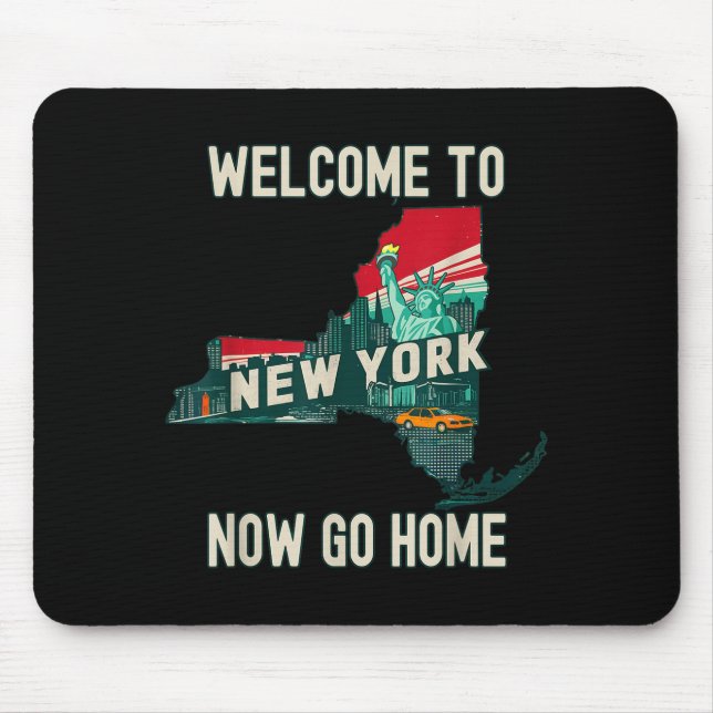 Mousepad Funny Welcome To New York Retro Design, Funny New  (Frente)