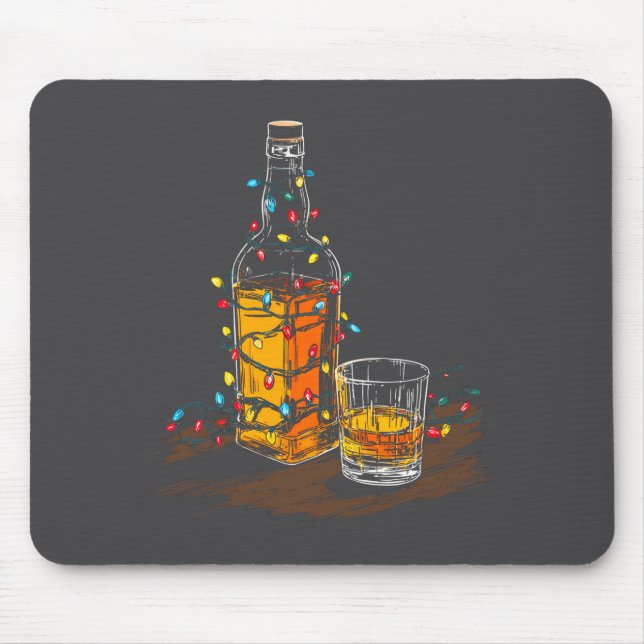 Mousepad Funny Whiskey Christmas Graphics Lights Lover Long (Frente)