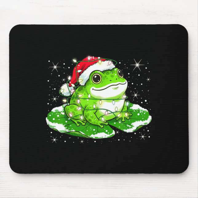 Mousepad Funny Xmas Lights Frog Cute Toad Frogs Women Men K (Frente)