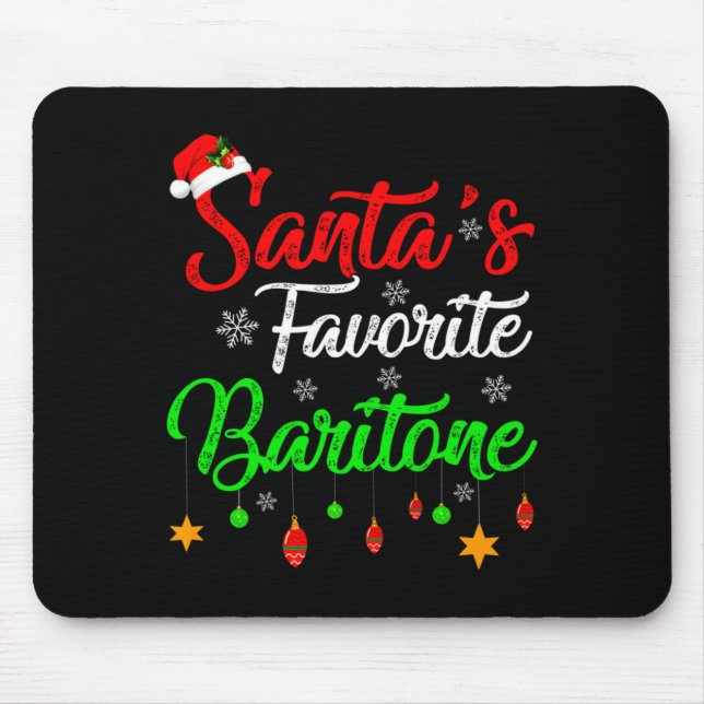 Mousepad Funny Xmas Santas Favorite Baritone Christmas  (Frente)