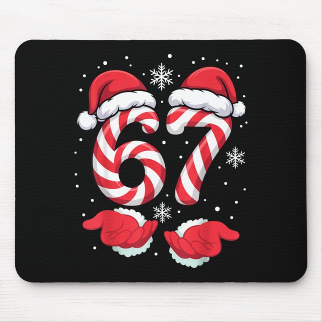 Mousepad Funny Xmas Viral 67 Candy Canes Santa Funny Holida (Frente)