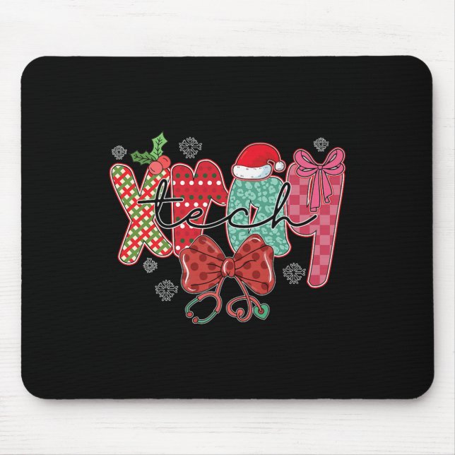 Mousepad Funny Xray Tech Christmas Women Coquette Bow Radio (Frente)
