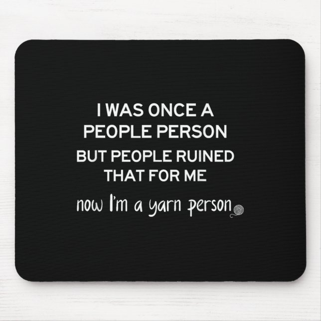 Mousepad Funny Yarn Person Knitting Crochet Humor Gift For  (Frente)