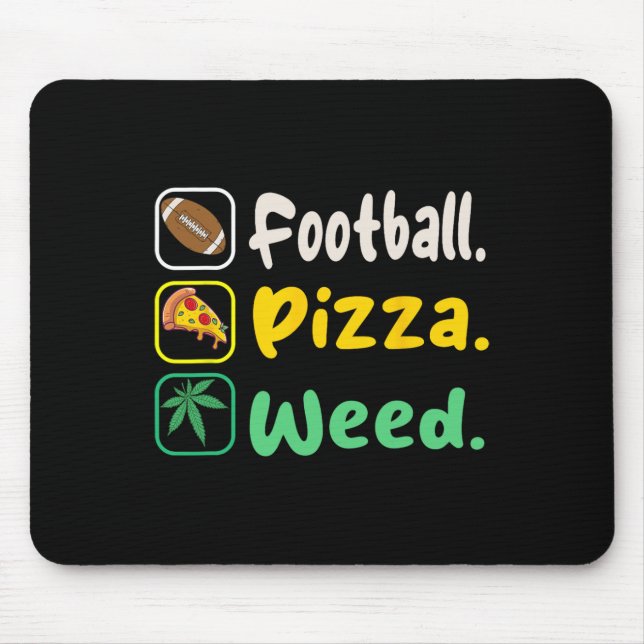 Mousepad Funy Tee Football Pizza Weed For Lovers Halloween (Frente)
