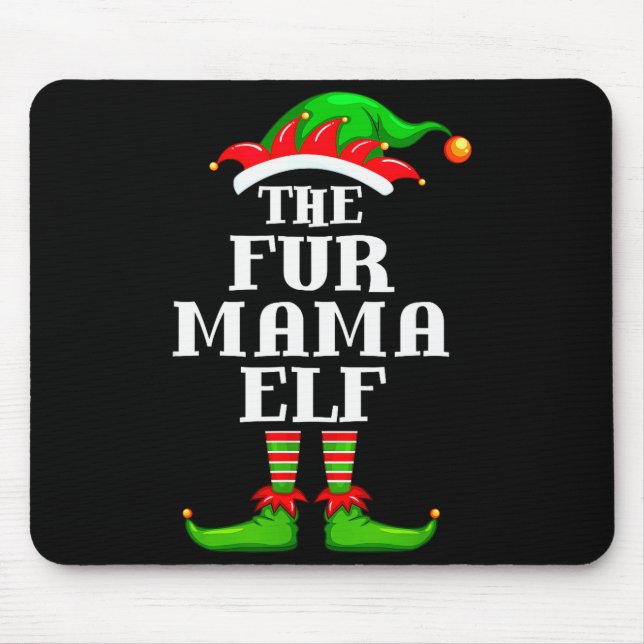 Mousepad Fur Mama Elf Matching Family Group Christmas Party (Frente)