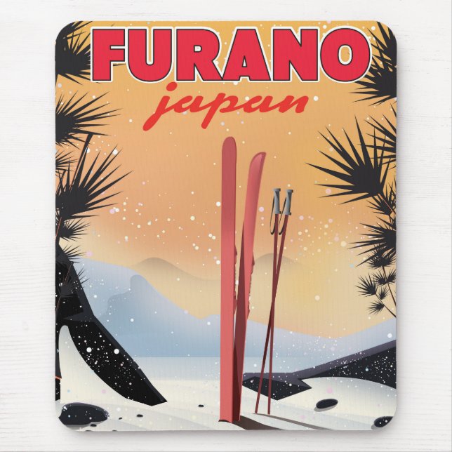 Mousepad Furano, poster de viagens japonês. (Frente)