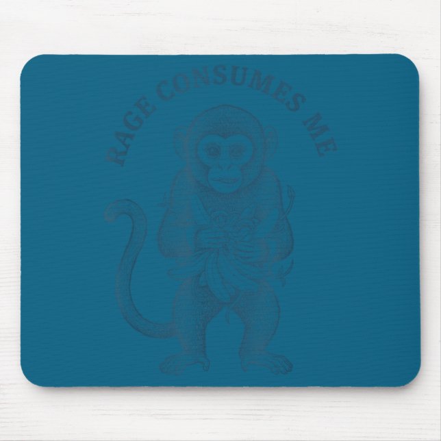 Mousepad Fúria de macaco engraçado me consome  (Frente)