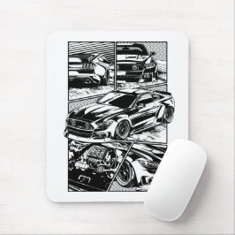 MOUSEPAD FURO MUSCULAR PRETO E BRANCO