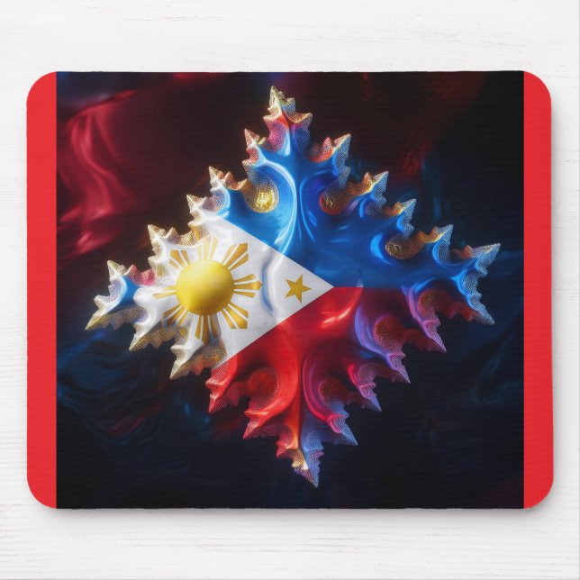 Mousepad Fusão Da Bandeira Filipina E Do Mandelbrot Fractal (Frente)