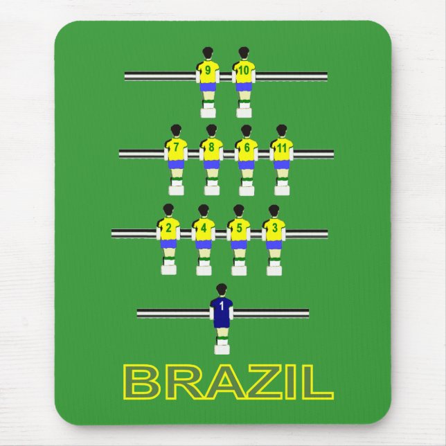 Mousepad Fusball retro do futebol de 1970 mesas de Brasil (Frente)
