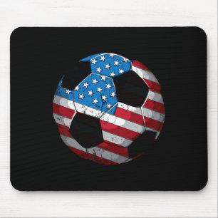 Mousepad Futebol Bandeira Americana Fofo 4 de Julho Engraça