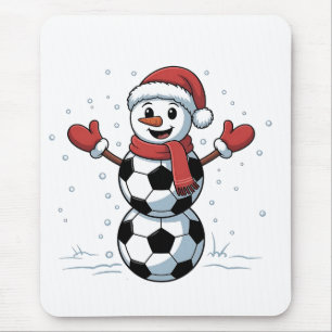 Mousepad Futebol de Boneco de Neve Natal Papai Noel Beisebo