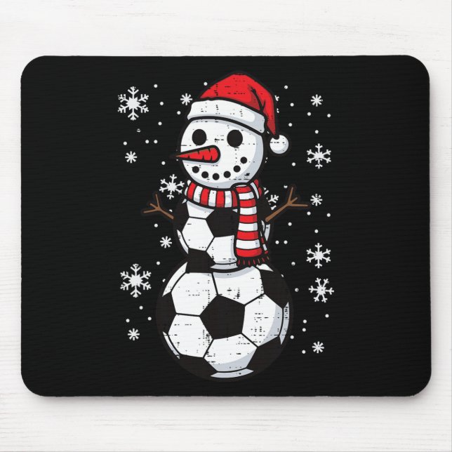 Mousepad Futebol de Natal Ll Boneco de Neve Xmas Footll Men (Frente)