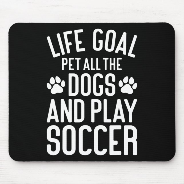 Mousepad Futebol E Cachorros Amante De Cachorro Engraçado E (Frente)