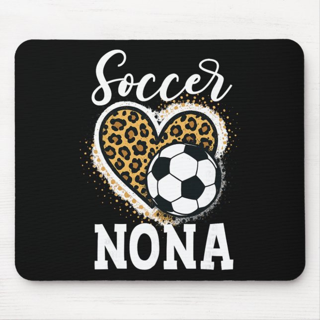 Mousepad Futebol Nona Leopard Coração Amor Futebol  (Frente)