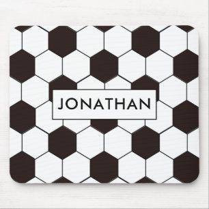 Mousepad Futebol Padrão de futebol personalizável Nome