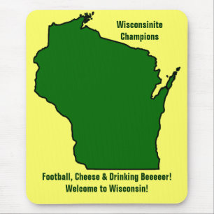 Mousepad Futebol, queijo e cerveja dos campeões do Wiscons