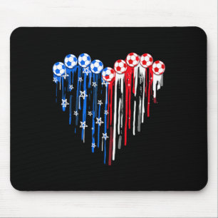 Mousepad Futebol Vintage 4 De Julho Homens EUA Bandeira Ame