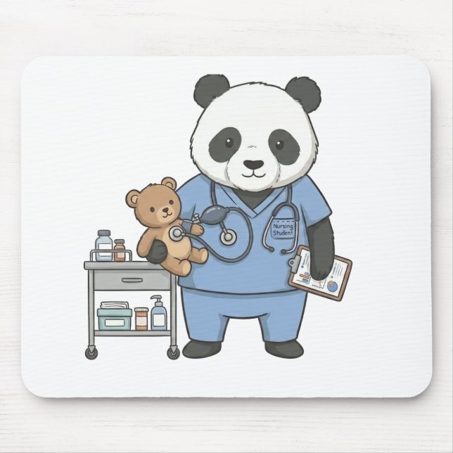 Mousepad Future RN Panda: Adorable Medical Student  (Frente)