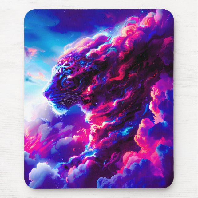 Mousepad Futuristic Cosmic Neon Leopard  (Frente)