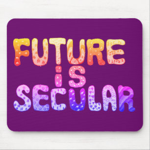 Mousepad FUTURO É SECULAR em laranja e roxo