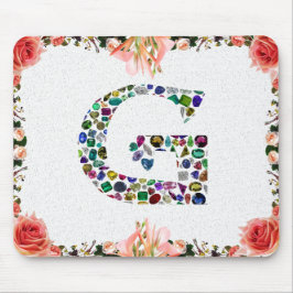 Mousepad G Design inicial de gemstone