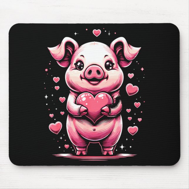 Mousepad G Holding Heart Valentines Day Cute Valentine 1  (Frente)