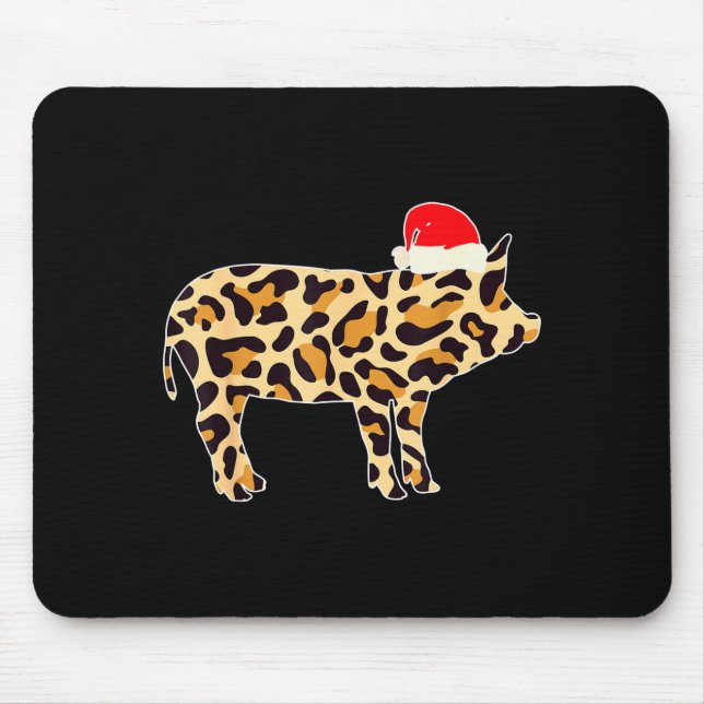 Mousepad G With Santa Hat Family Matching Christmas Leopard (Frente)