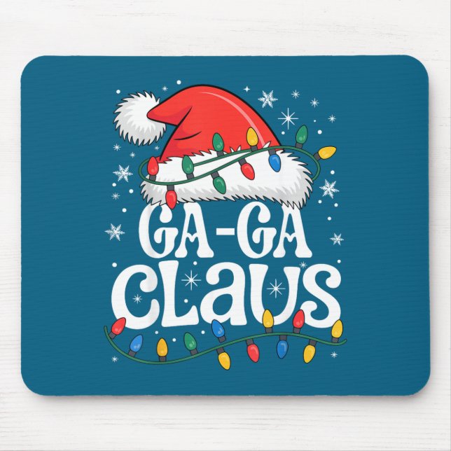 Mousepad Ga-ga Claus Funny Xmas Christmas Grandma Holiday S (Frente)