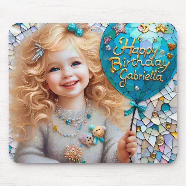 MOUSEPAD GABRIELLA ~ FELIZ BALÃO DE ANIVERSÁRIO ~ (Frente)