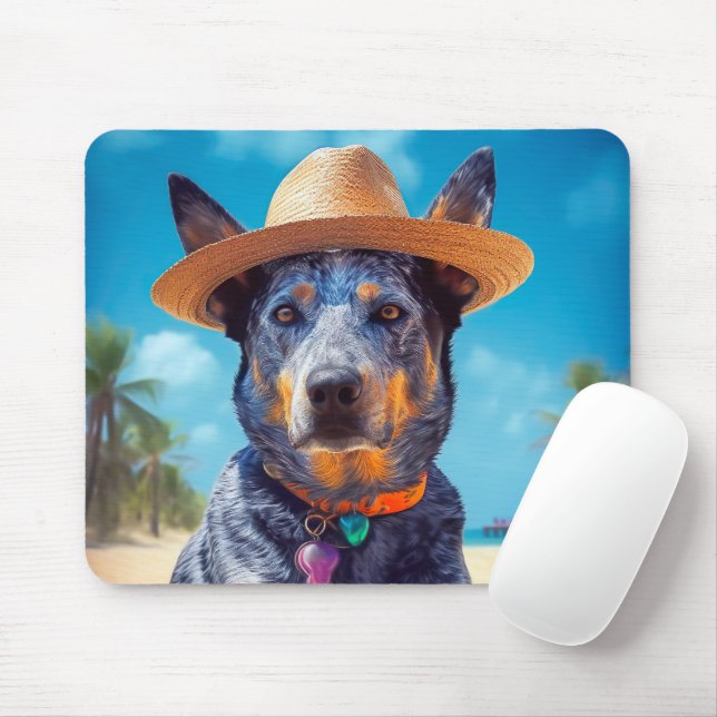 Mousepad Gado Australiano na Praia, presente de verão para  (Com mouse)