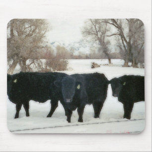 Mousepad Gado preto na neve