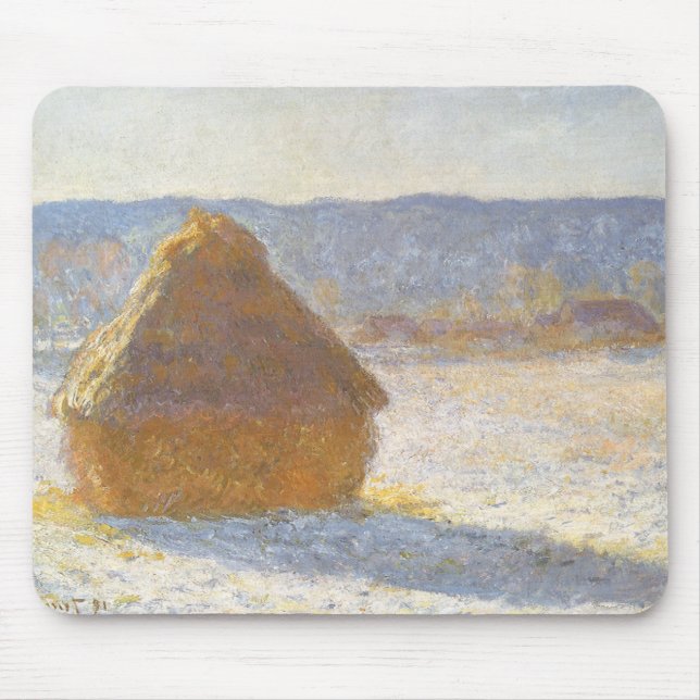 Mousepad Gainstack pela manhã, efeito da neve de Claude Mon (Frente)