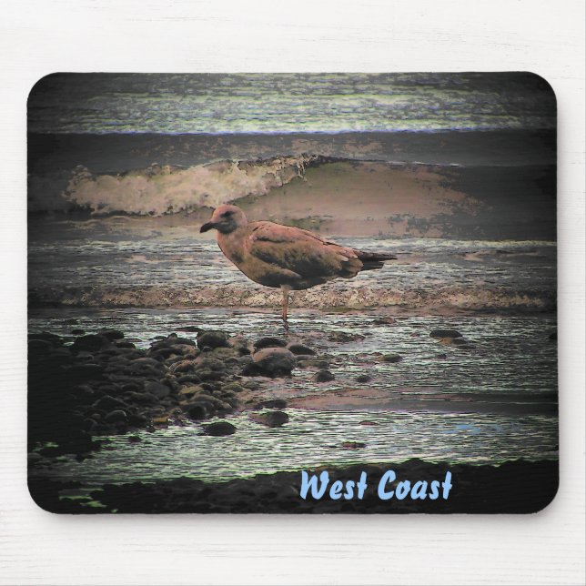 Mousepad Gaivota em West Coast Beach (Frente)