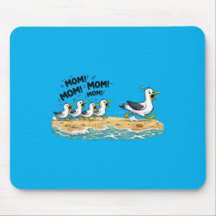 Mousepad Gaivotas Divertidas Dia das Mães Humor Oceano Prai