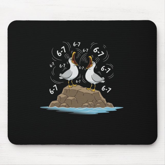 Mousepad Gaivotas Engraçadas Seis Sete 67 Mem Professor Hom (Frente)