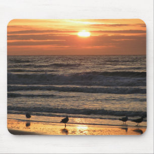 Mousepad Gaivotas pelo mar ao pôr do sol