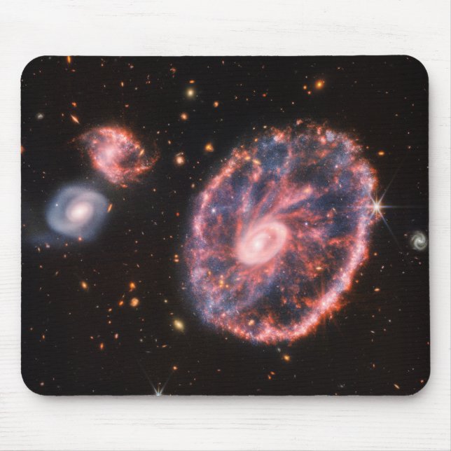 Mousepad Galáxia CartWheel, Telescópio Espacial James Webb (Frente)