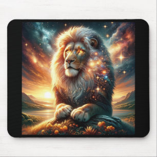 Mousepad Galáxia Cósmica Leão Espacial Leão de Força Leo As