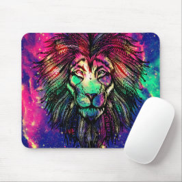Mousepad Galáxia do Hipster Rainbow Lion