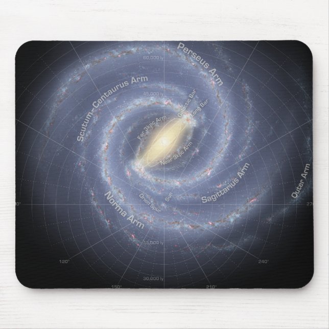 Mousepad Galáxia Via Látea (anotada) (Frente)