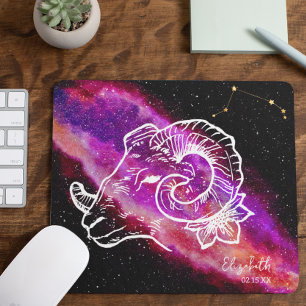 Mousepad Galaxy Aries Nome da Constelação Zodiac Sinal