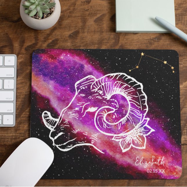 Mousepad Galaxy Aries Nome da Constelação Zodiac Sinal (Criador carregado)