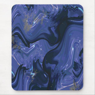 Mousepad Galaxy Swirl Blue Glitter Abstrato Padrão cósmico