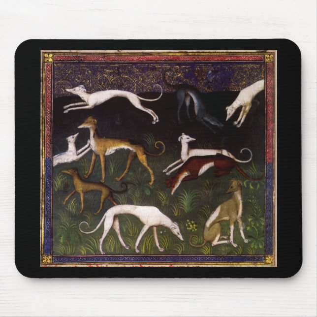 Mousepad Galgos medievais na floresta profunda (Frente)