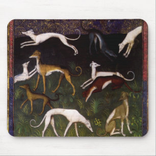 Mousepad Galgos medievais nas madeiras profundas