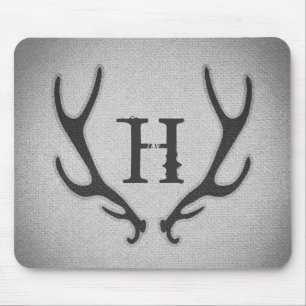 Mousepad Galhos Rústicos de Veado Cinza Textura de Faux Bur